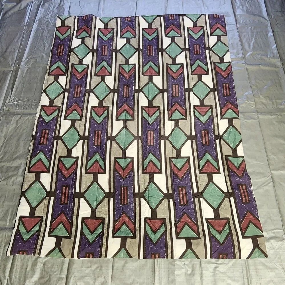 Twin Size Vintage Western Bedspread Chevron 1990s Cowboy Aztec Comforter Grandpa